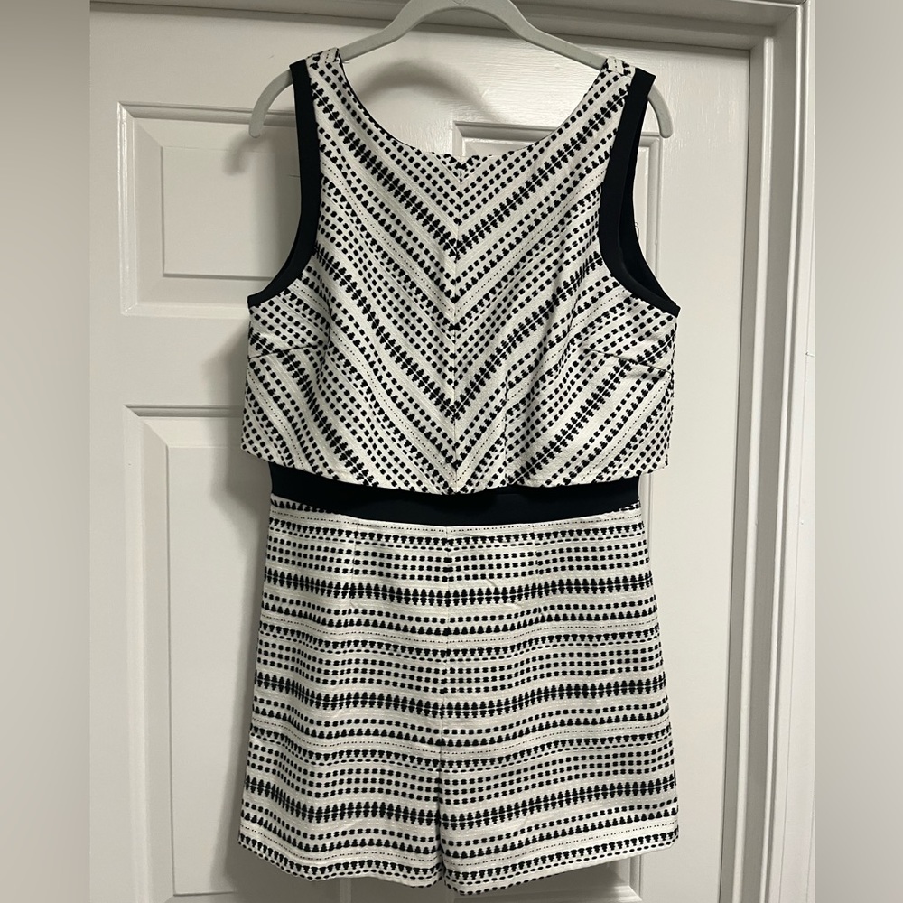 Adelyn Rae black and white sleeveless romper